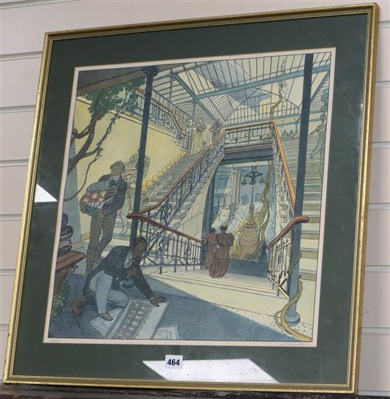 Continental School, limited edition colour print, Scene from Jules Verne?, indistinctly signed and numbered 94/150,